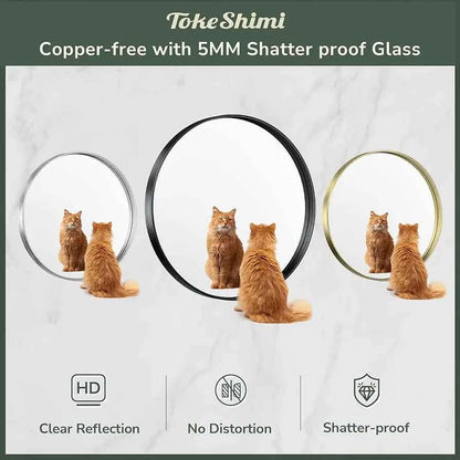 TokeShimi - Espejo redondo para pared de baño, con marco de metal de a...