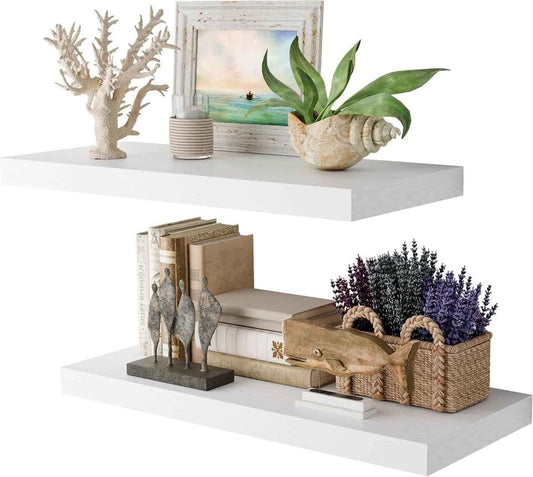 23.6 Inch White Floating Shelves for Wall, Floating Shelves for Walls, Floating Shelves for...