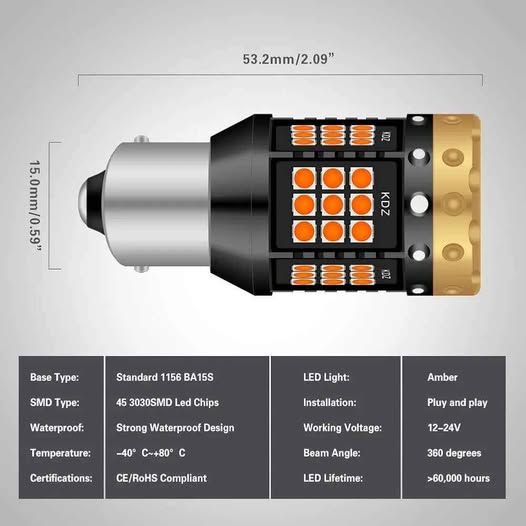 NATGIC 1156 BA15S P21W 1141 7506 Bombillas LED para luces de giro, 370...