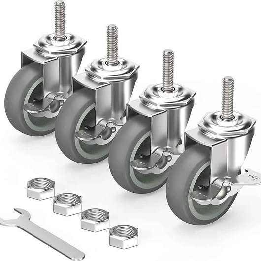 HOLKIE Ruedas giratorias de 3 pulgadas con frenos laterales, ruedas TP...