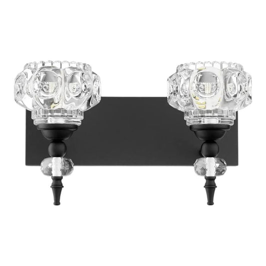 Tipacde - Lámparas de tocador de baño, 2 luces de pared de cristal vin...