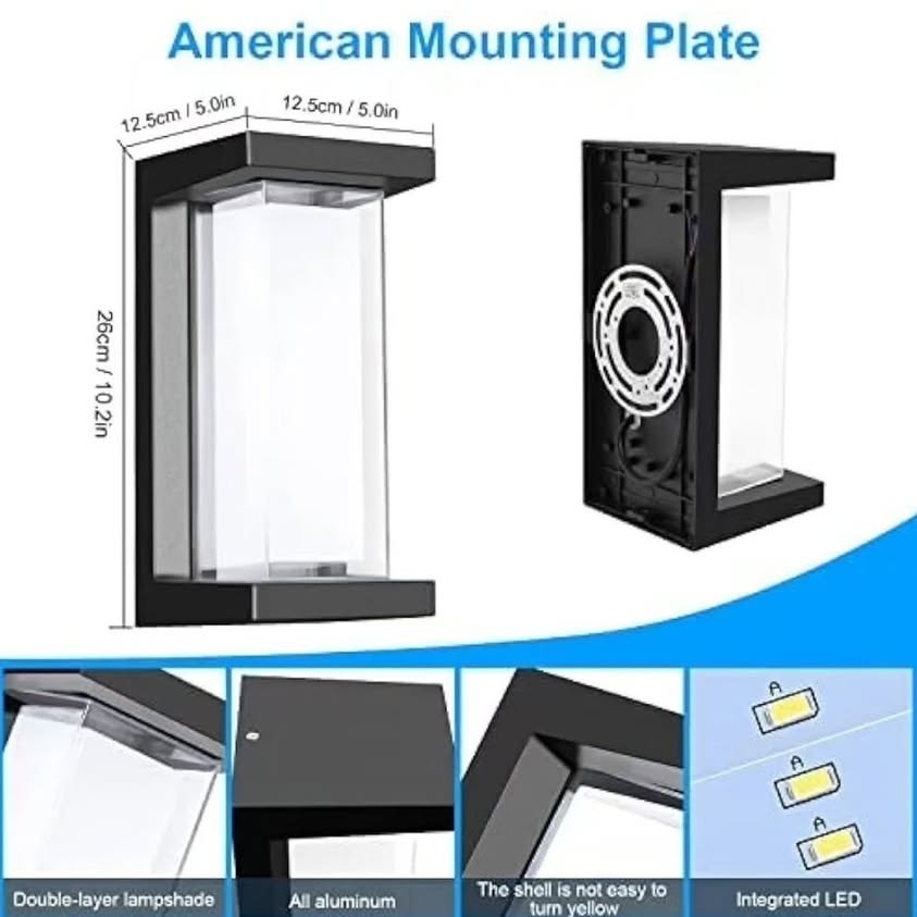 Luces de pared para exteriores LEDMO, 18 W, modernas luces de pared pa...