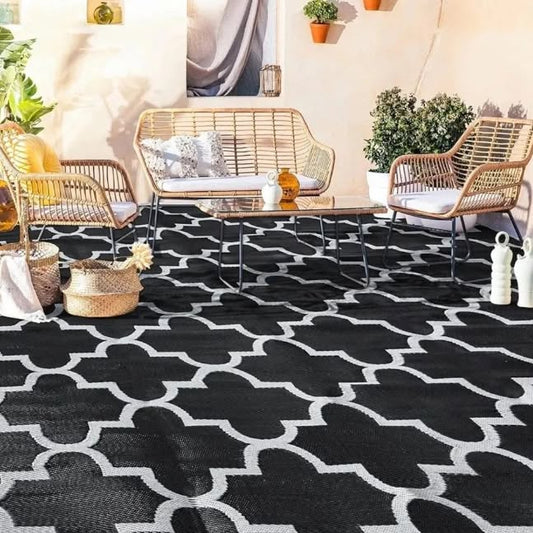 Alfombra de plástico para exteriores, alfombra de paja de 9 x 12 pies,...
