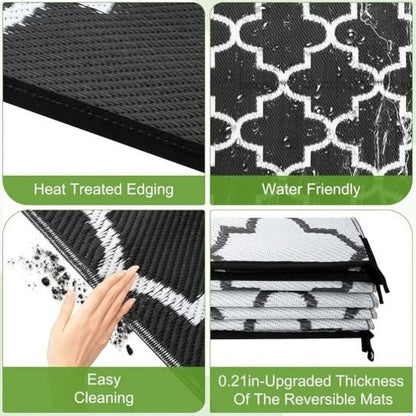 Outdoor Plastic Straw Mat, 9 x 12 Feet,...