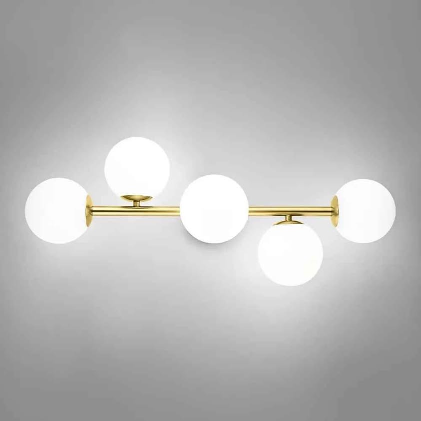 Luces de tocador de baño modernas de mediados de siglo, 5 lámparas de ...