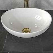 Sarlai 16 x 13-inch Oval Bathroom Sink, Oval Shape, Single Handle,...