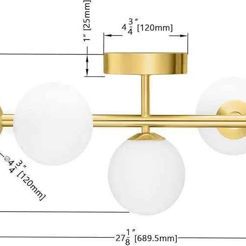 Luces de tocador de baño modernas de mediados de siglo, 5 lámparas de ...