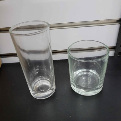 [Paquete de 12] Vasos de vidrio con pajitas de vidrio, vasos de 12 onz...