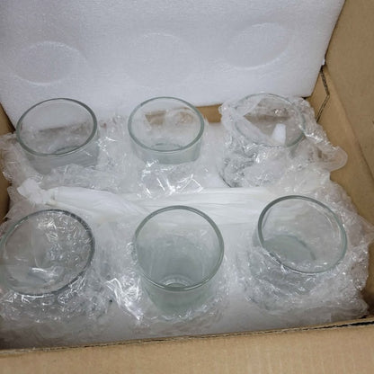 [Paquete de 12] Vasos de vidrio con pajitas de vidrio, vasos de 12 onz...