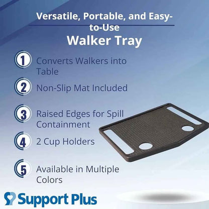 Support Plus Walker Tray, Mobility Table Tray for Walkers