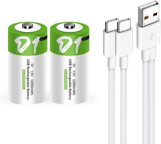 Baterías D recargables de 1.5 V, 12000 mWh, batería recargable D de io...