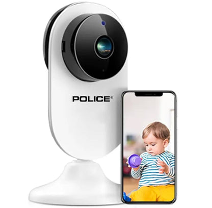 POLICE Cámara de seguridad WiFi HD 1080P compacta para interiores, sis...