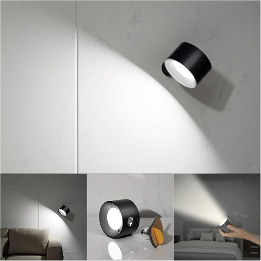 Koopala Apliques LED para pared, lámparas de pared con batería recarga...