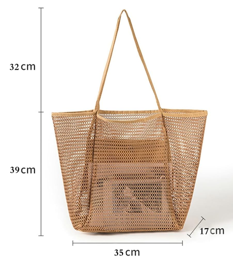 Bolsas de playa para mujer, de malla, grandes, esenciales, t...