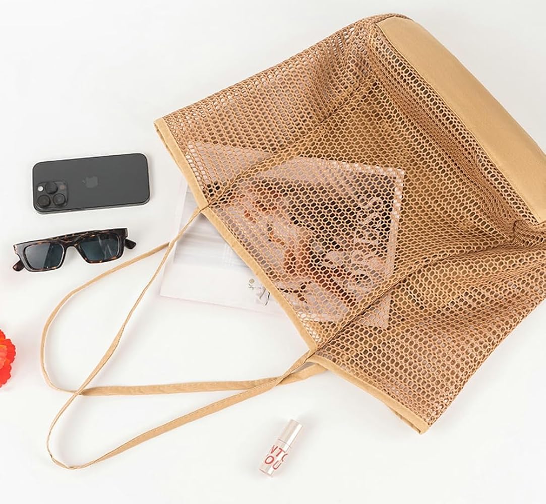 Bolsas de playa para mujer, de malla, grandes, esenciales, t...