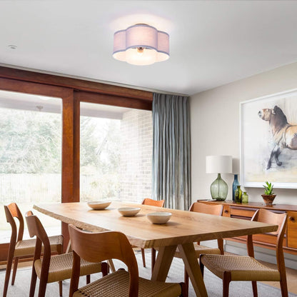 Lámpara de techo de montaje semiempotrado con pantalla de tela, ideal ...