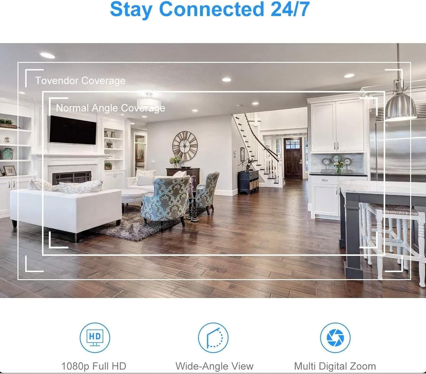 POLICE Cámara de seguridad WiFi HD 1080P compacta para interiores, sis...
