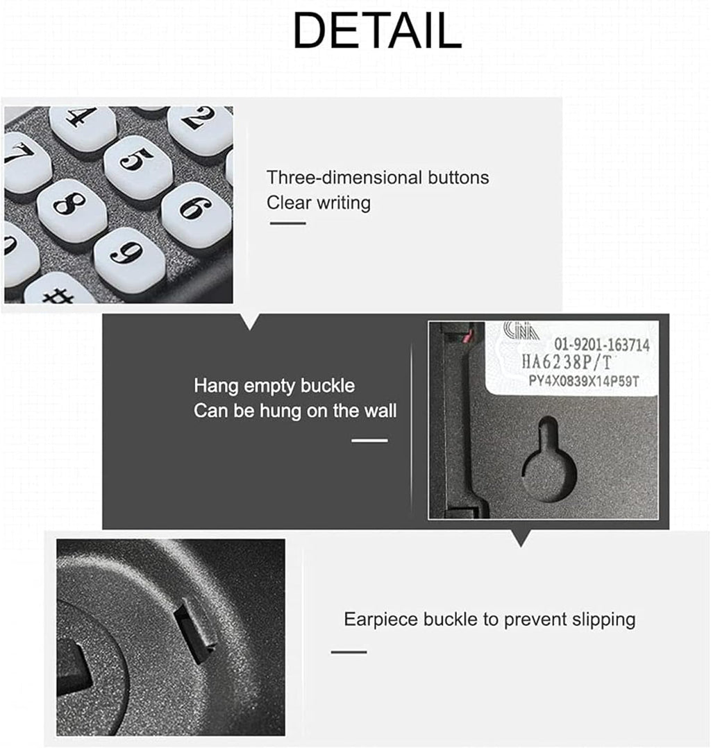 Teléfono doméstico con cable, teléfono multifunción para montar en la ...