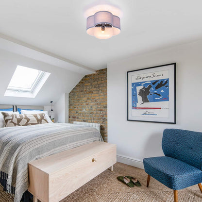 Lámpara de techo de montaje semiempotrado con pantalla de tela, ideal ...