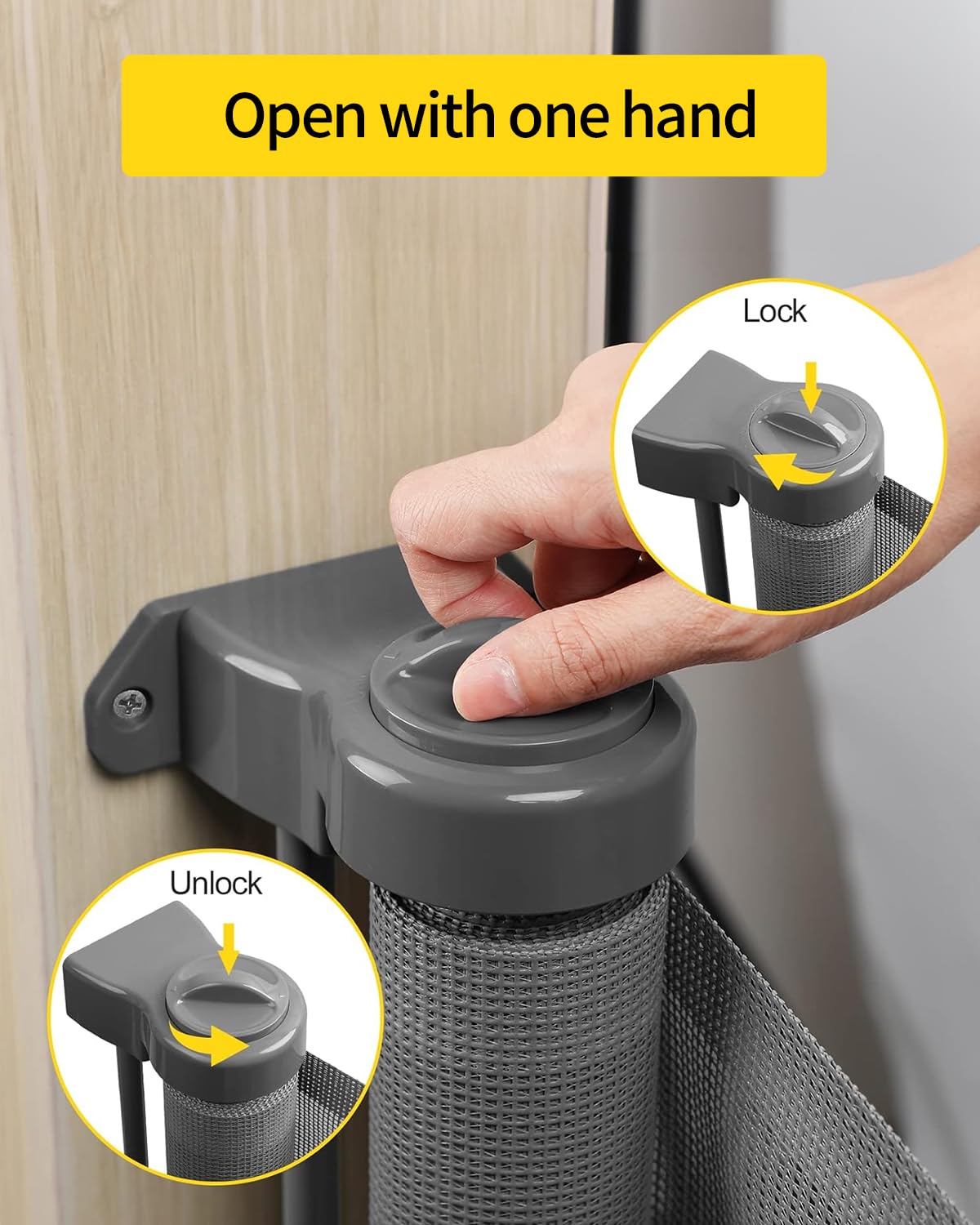 Puerta retráctil de seguridad para bebé o mascotas, 33 pulgadas de alt...