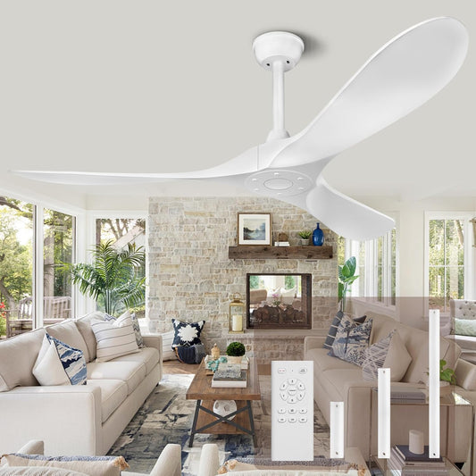 KASASS Ventilador de techo con control remoto, sin luz, ventilador de ...