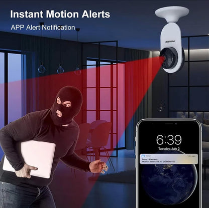 POLICE Cámara de seguridad WiFi HD 1080P compacta para interiores, sis...