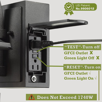 Lámpara de pared para exteriores con salida de corriente...