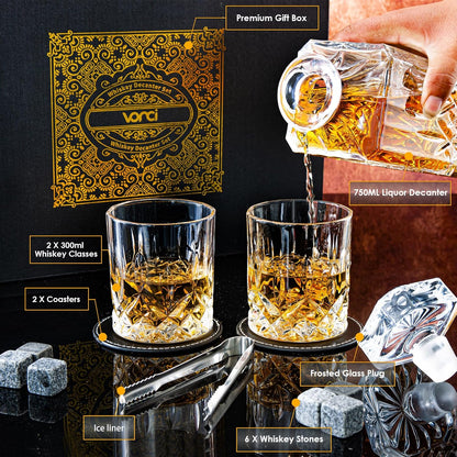 A.VONCI - Juego de jarra de whisky con 2 vasos...