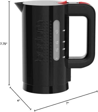 Bodum Bistro Hervidor de agua eléctrico, Plástico, 17 onzas, medio lit...