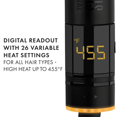 Hot Tools Pro Artist - Plancha rizadora de pelo digital color oro negr...