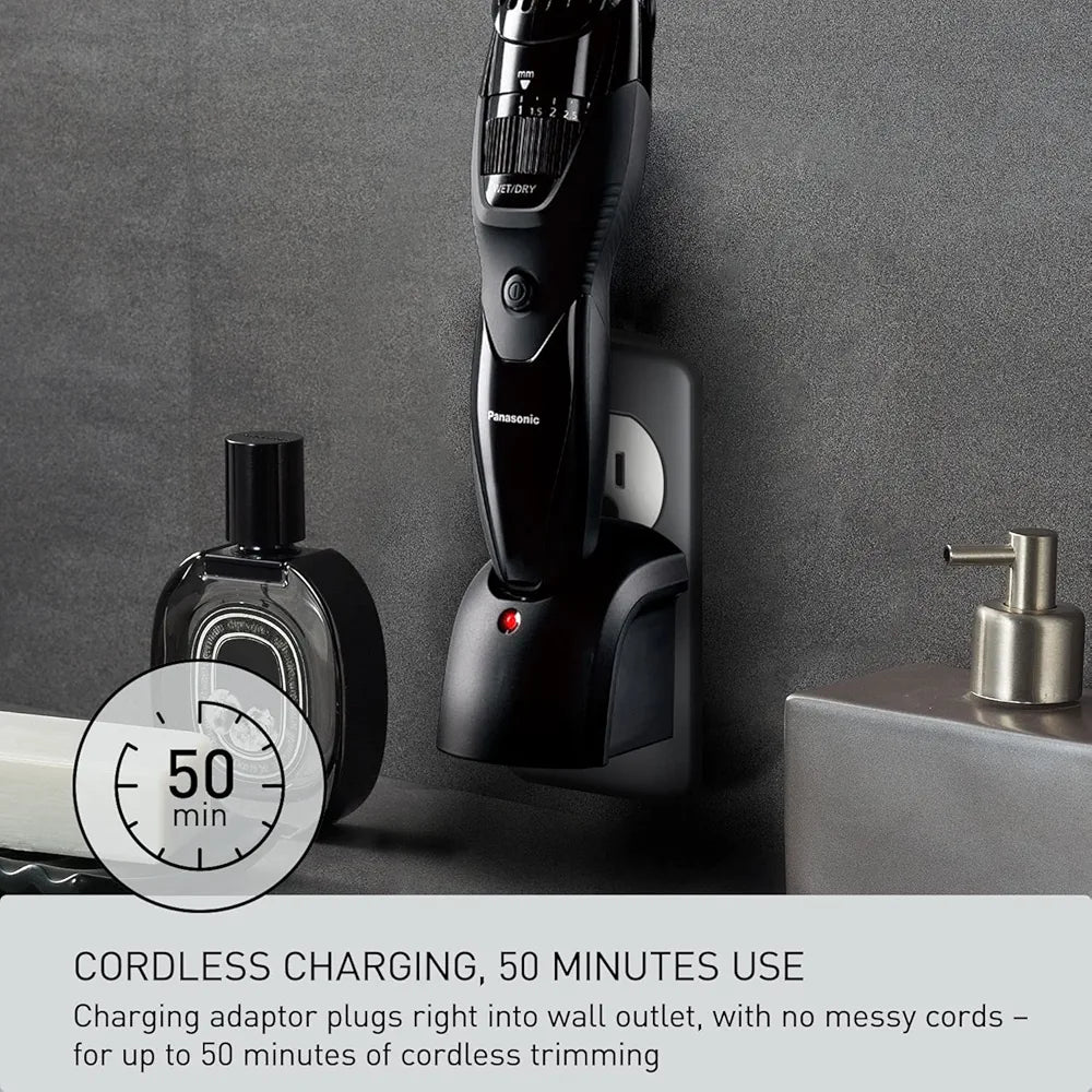 Panasonic Recortadora de barba inalámbrica para hombre con dial de pre...