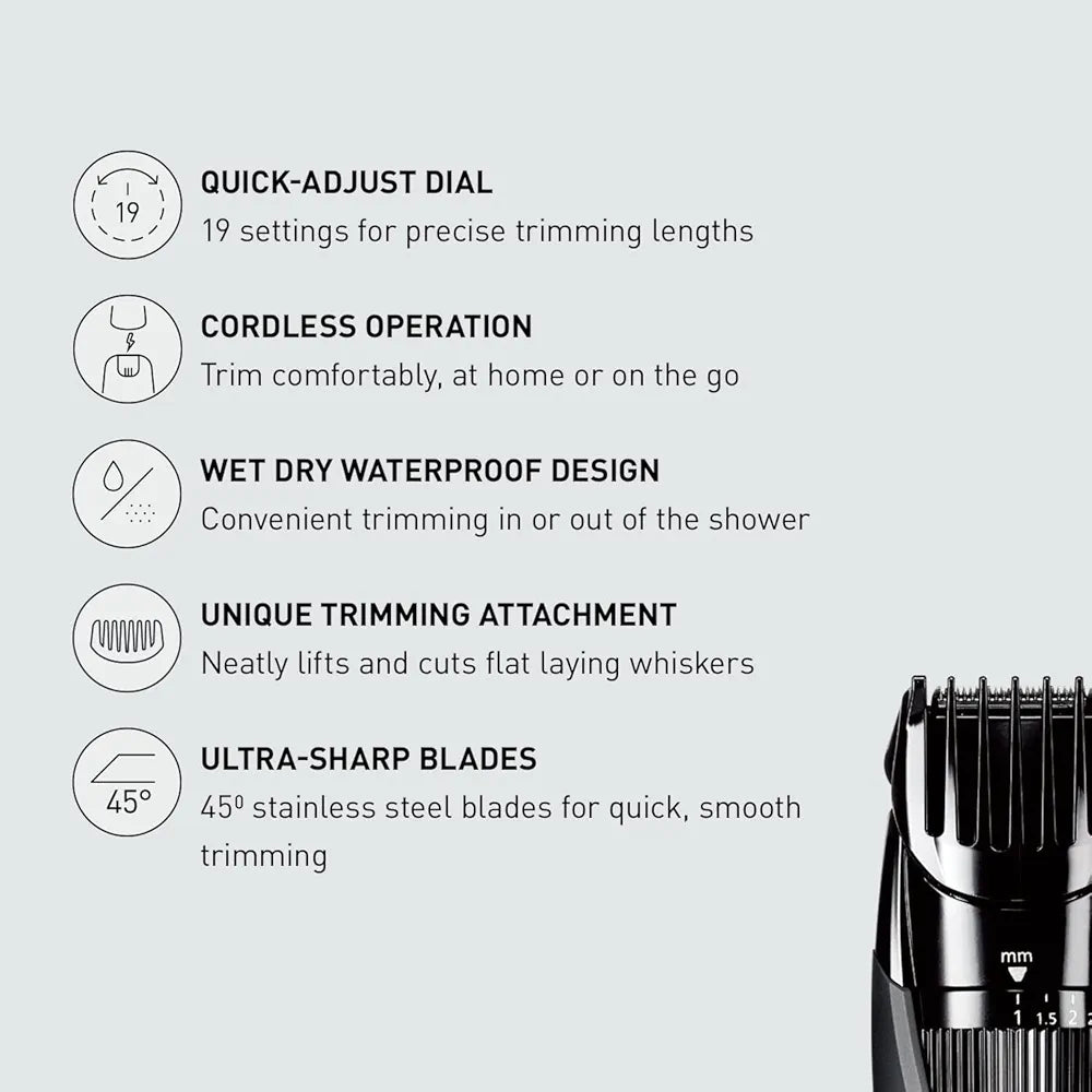 Panasonic Recortadora de barba inalámbrica para hombre con dial de pre...