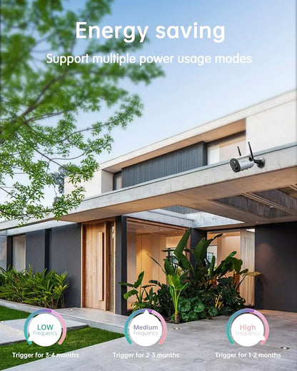 A ZUMIMALL - Cámara de vigilancia WiFi inalámbrica para exteriores 2K, f...