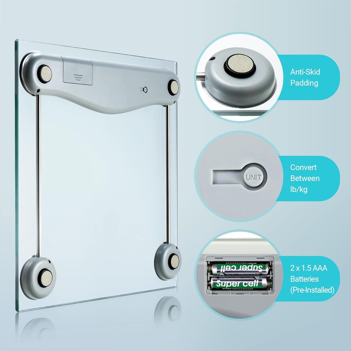 Etekcity Digital Body Weight Scale with Backlit LCD Display