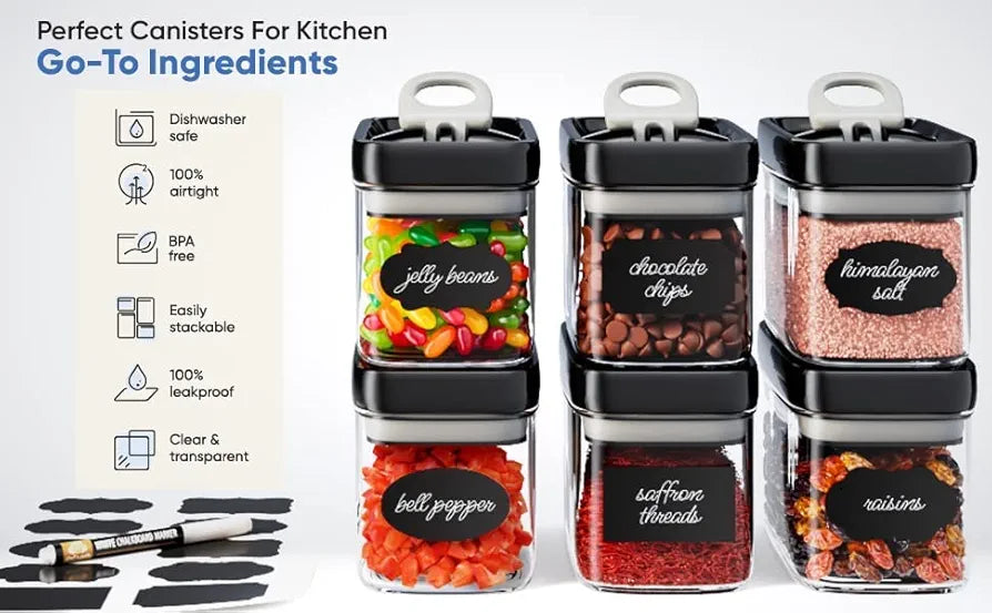 '-Chef's Path - Juego de 6 recipientes herméticos, envases de plástico transparen...