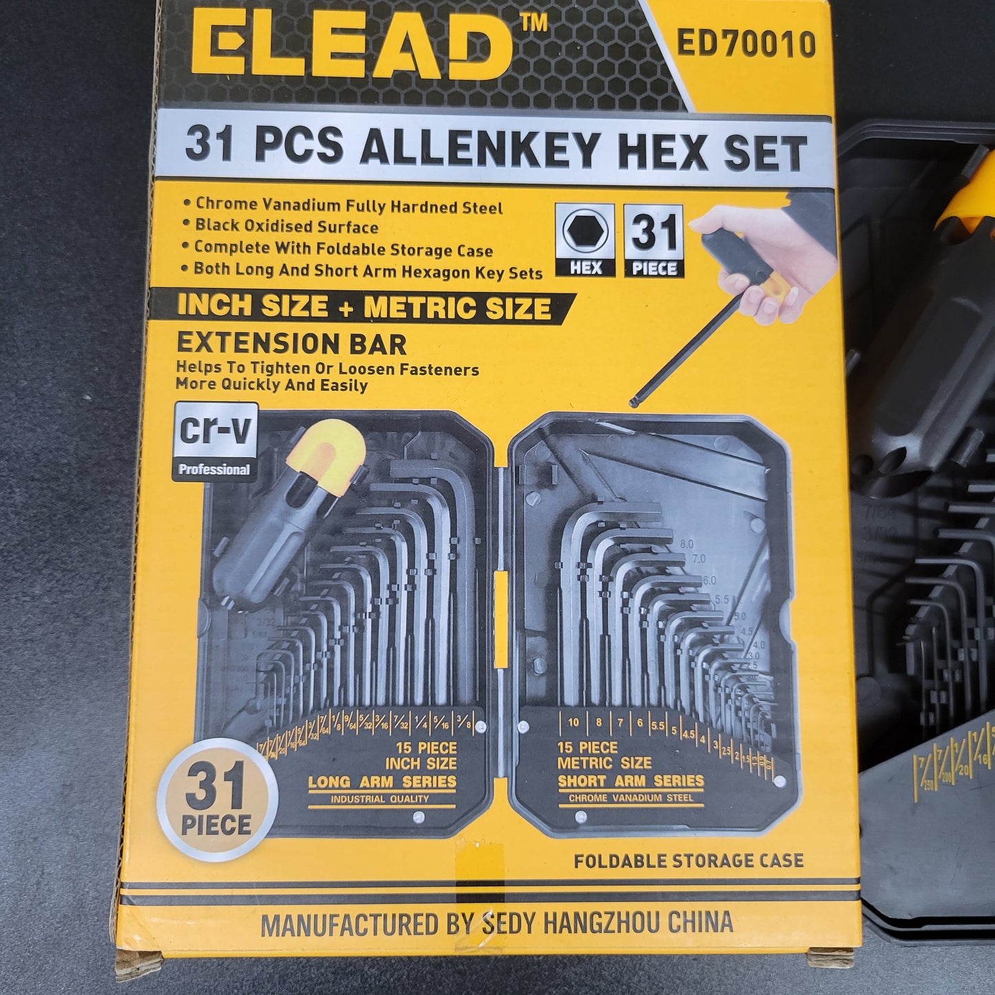 ELEAD 31-Piece Hex Key Set – Allen Key Set with 1/4" Hex Shank...