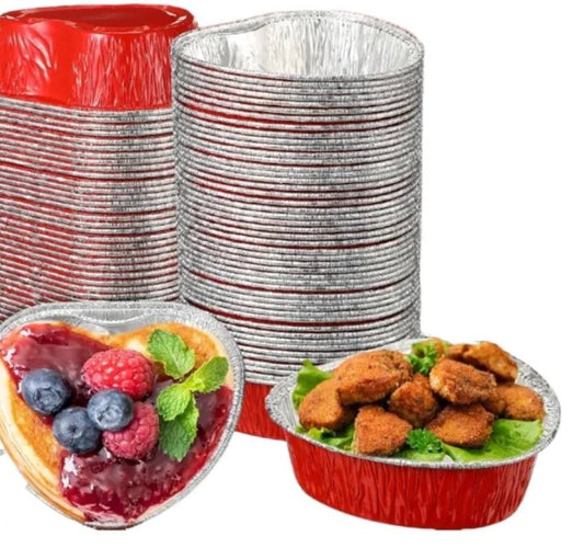 Honeydak Moldes para pasteles en forma de corazón, de papel de alumini...