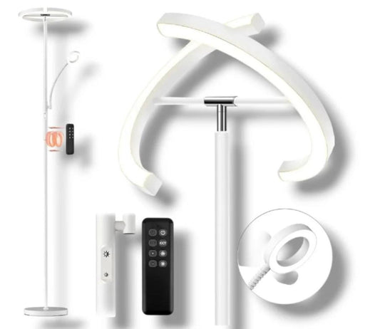 FIMEI Floor Lamp, with Reading Light, 4 Color Temperatures and Dimming...