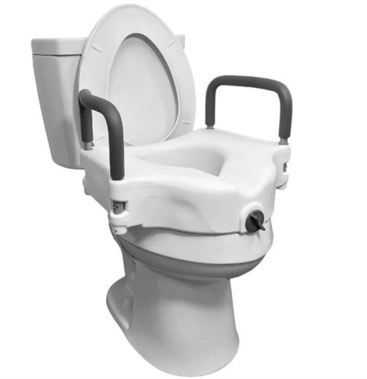 ProBasics E-Z Lock - Asiento de inodoro elevado con asas, asiento de i...