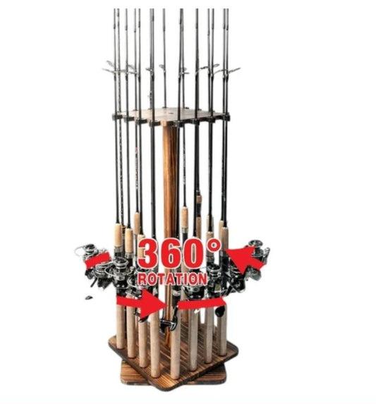 Soporte para caña de pescar para garaje giratorio de 360 grados, sopor...