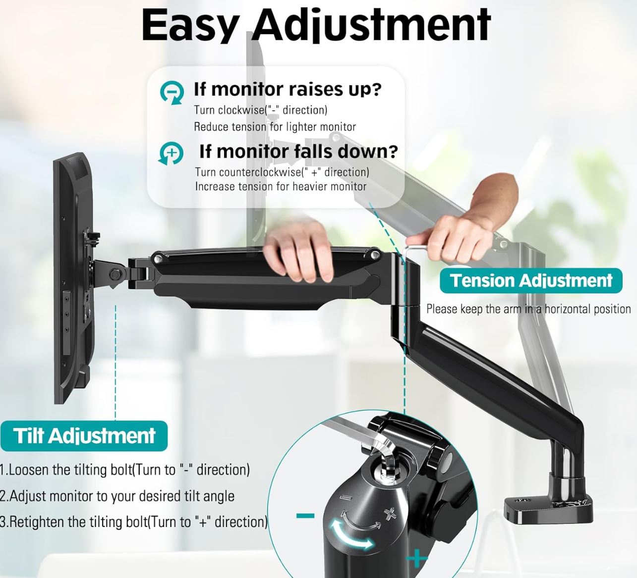MOUNT PRO Soporte de escritorio para monitor doble para pantalla de co...
