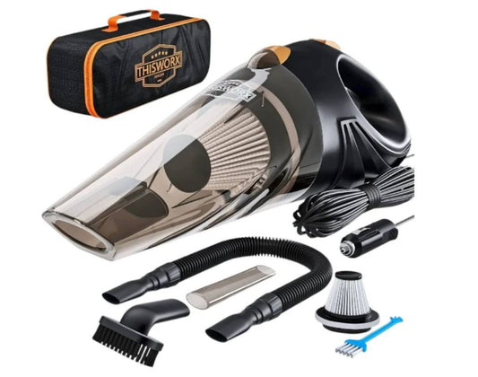 ThisWorx - Aspiradora de auto portátil de mano con cable, bolsa y acce...