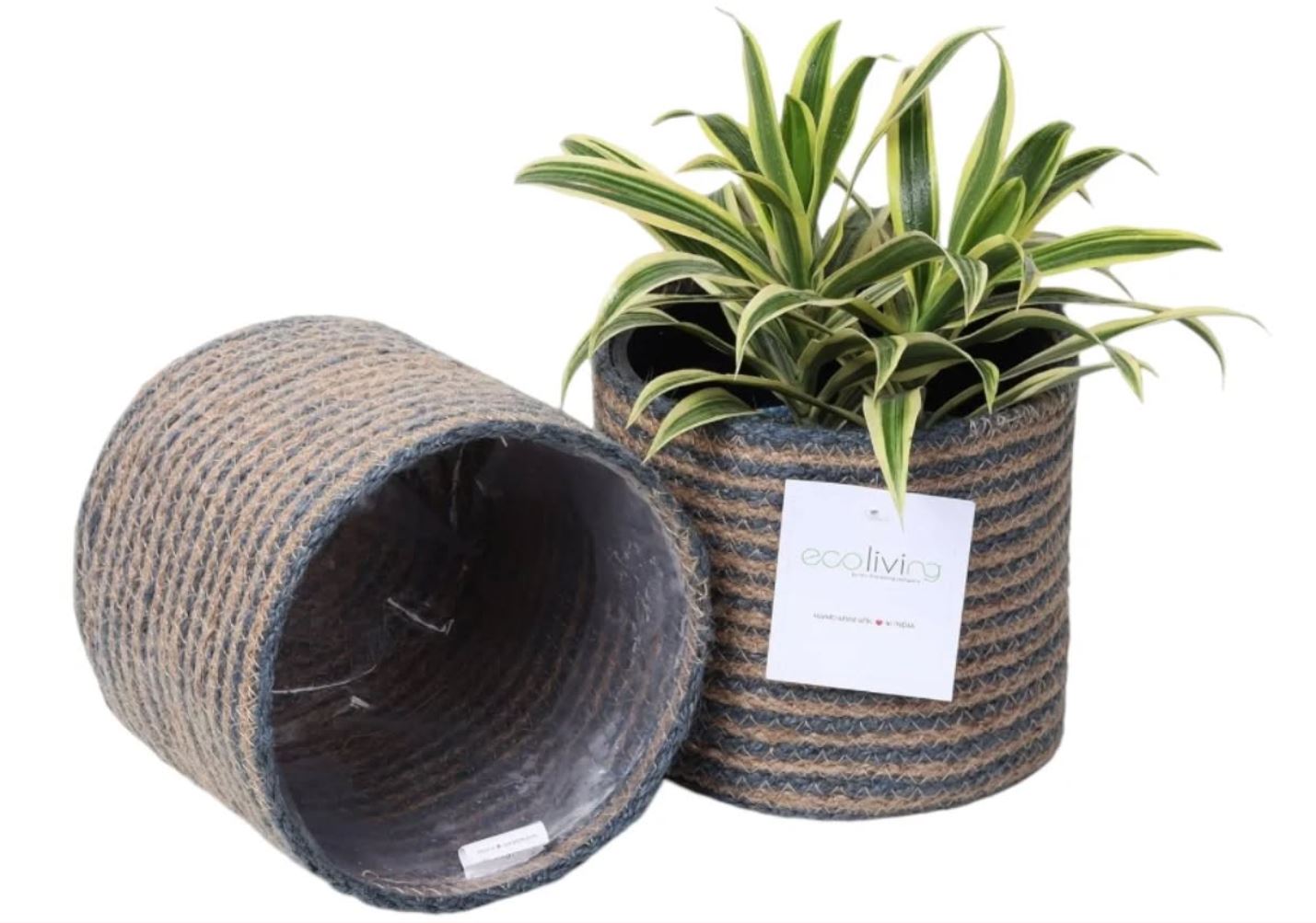 Cesta para macetas de yute, cubiertas de cuerda tejida sostenible para...