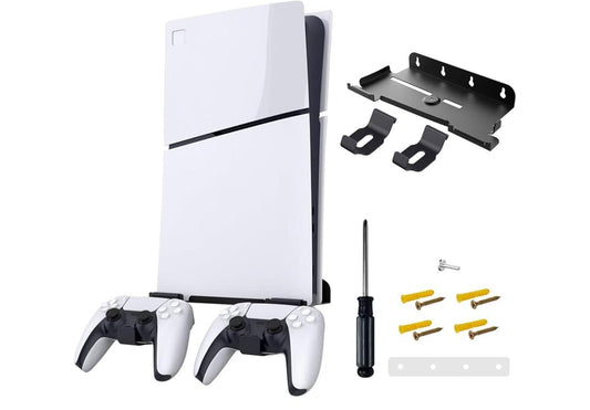 Nepagz Juego Soporte de Pared PS5 Slim 2023 Consola con Soporte para M...