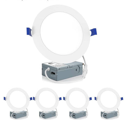 Meconard Paquete de 4 lámparas de techo empotrables LED ultrafinas de ...