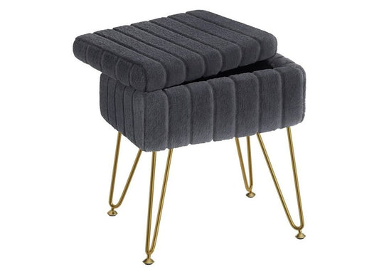 Greenstell Faux Leather Vanity Stool with Storage, 1...