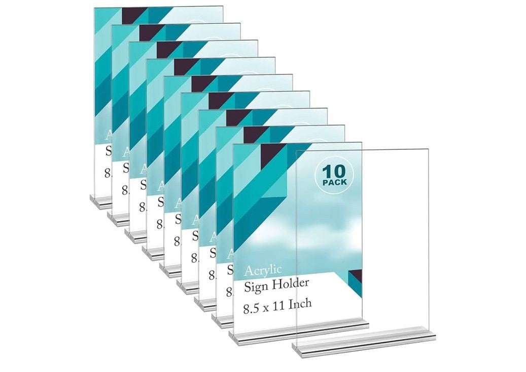 EHWINE 10-Pack 8.5 x 11 Inch Acrylic Stands, Acrylic Display Stands...