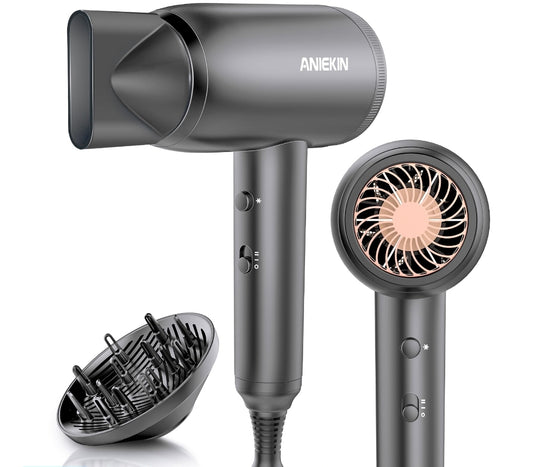 Secador de pelo ANIEKIN, secador iónico profesional con difusor y conc...