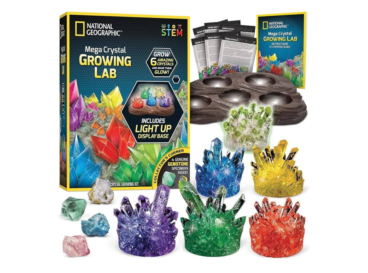 NATIONAL GEOGRAPHIC - Kit de cultivo de megacristales para niños, 6 cr...