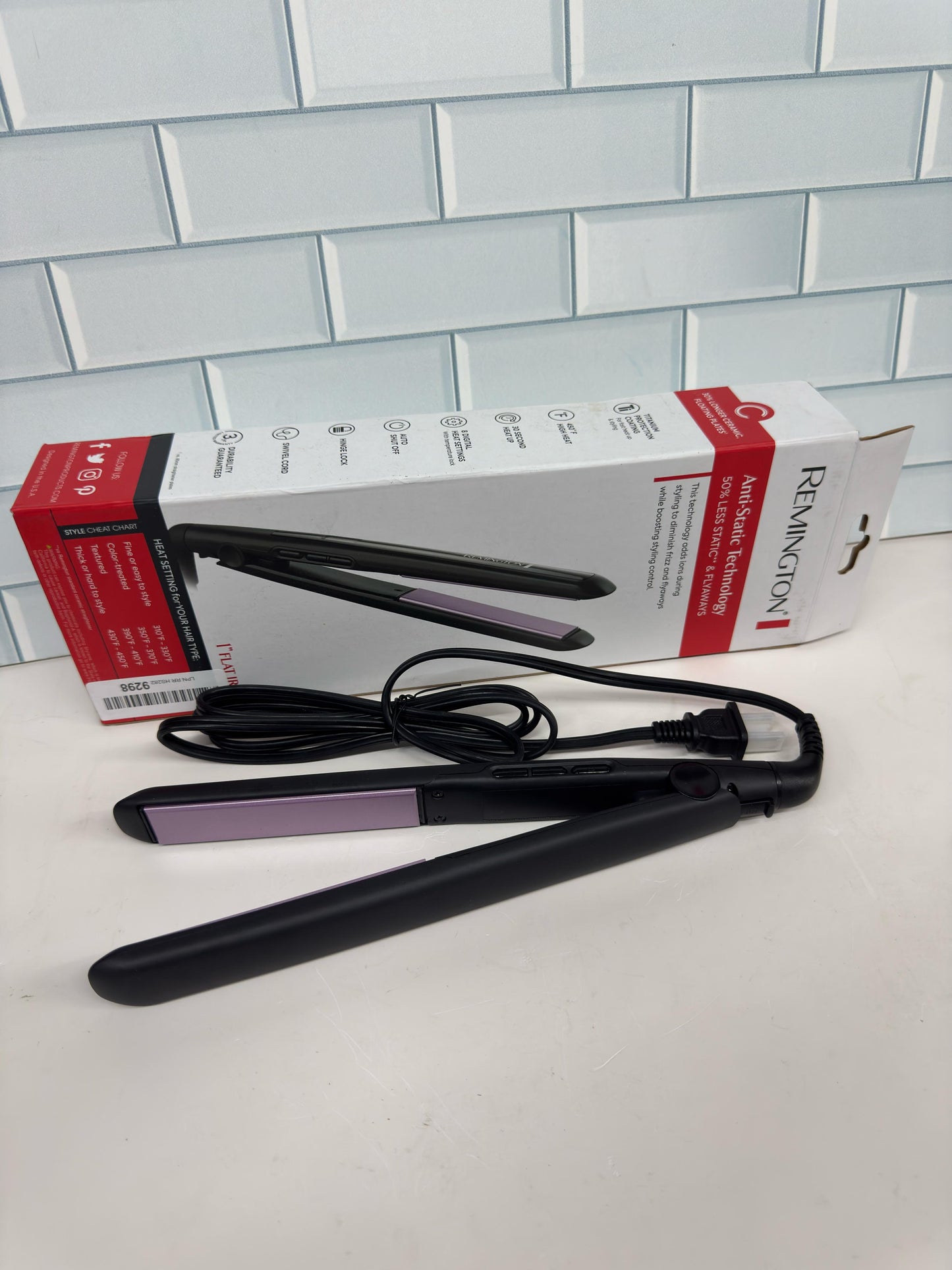 Remington S5500 Plancha plana antiestática con placas de cerámica flot...